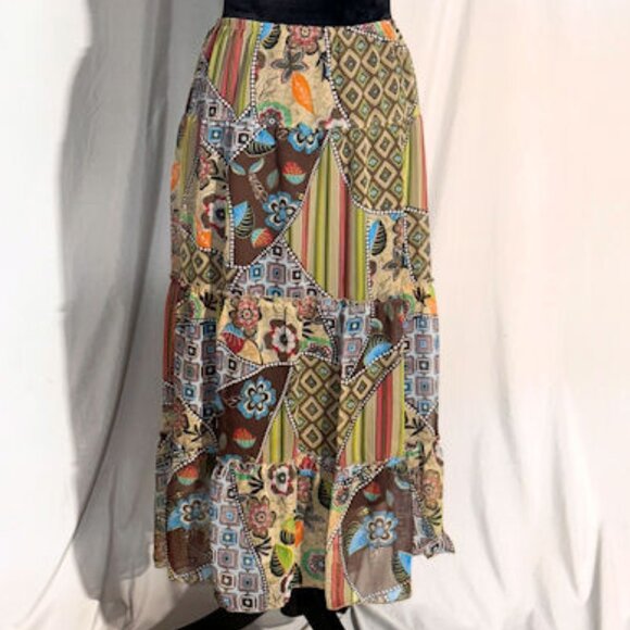 Studio 1940 Patchwork Skirt, Maxi Skirt, Size XL - Picture 3 of 5